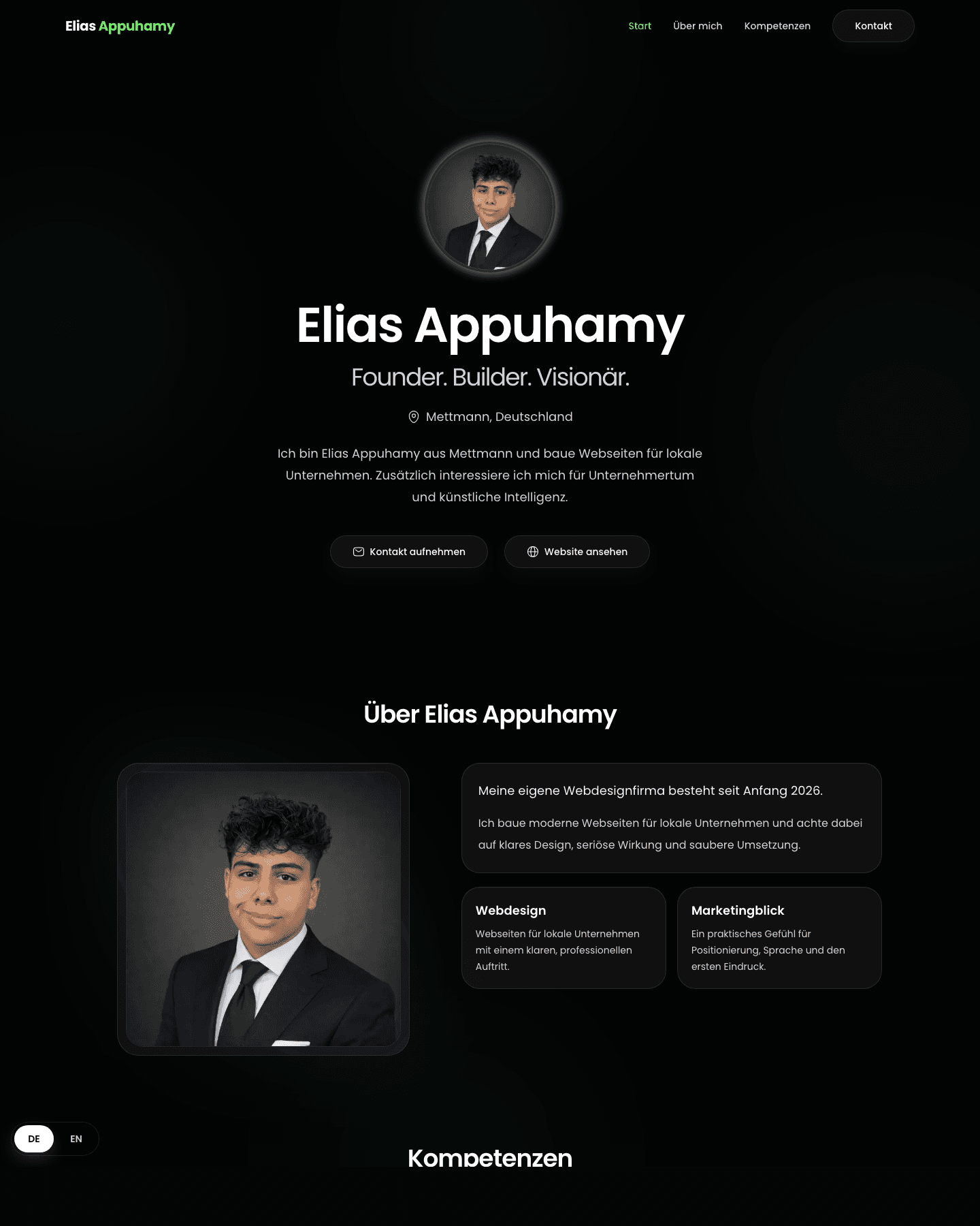 Screenshot der Brand-Website elias-appuhamy.de