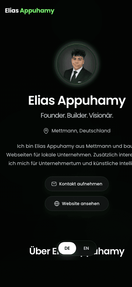 Screenshot der Brand-Website elias-appuhamy.de