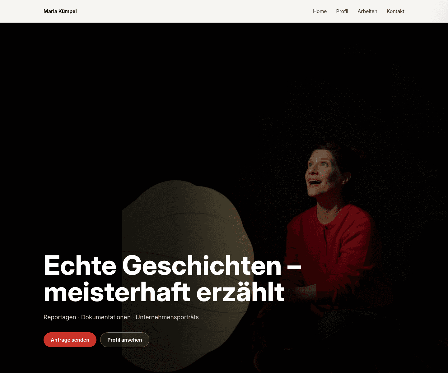 Screenshot der Journalistin-Website maria-kuempel.de