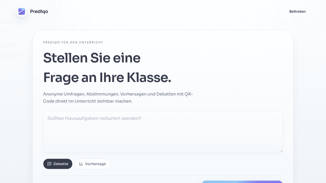 Screenshot der Web-App prediqo.site