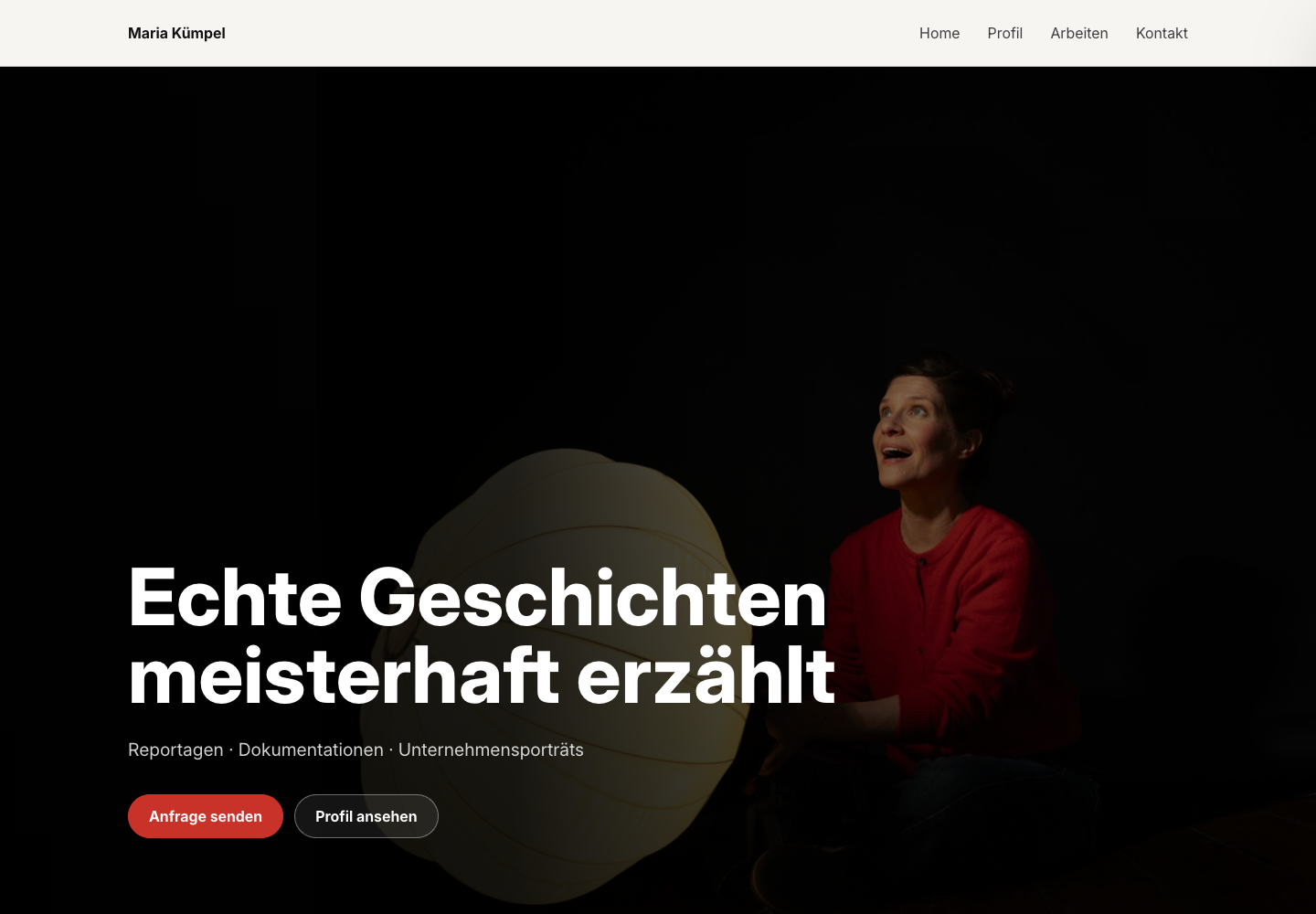 Screenshot der Journalistin-Website maria-kuempel.de